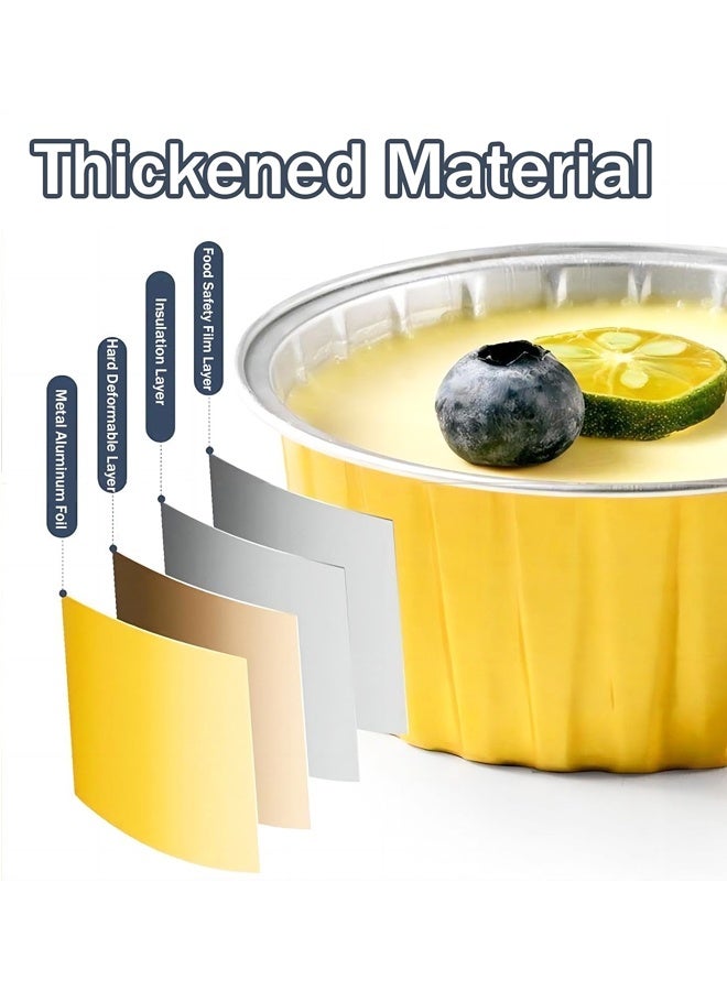 20 PCS Round Mini Loaf Pans with Lids,Mini Cake Pans with Lids,for Wedding Birthday Party(Gold) - Image 3